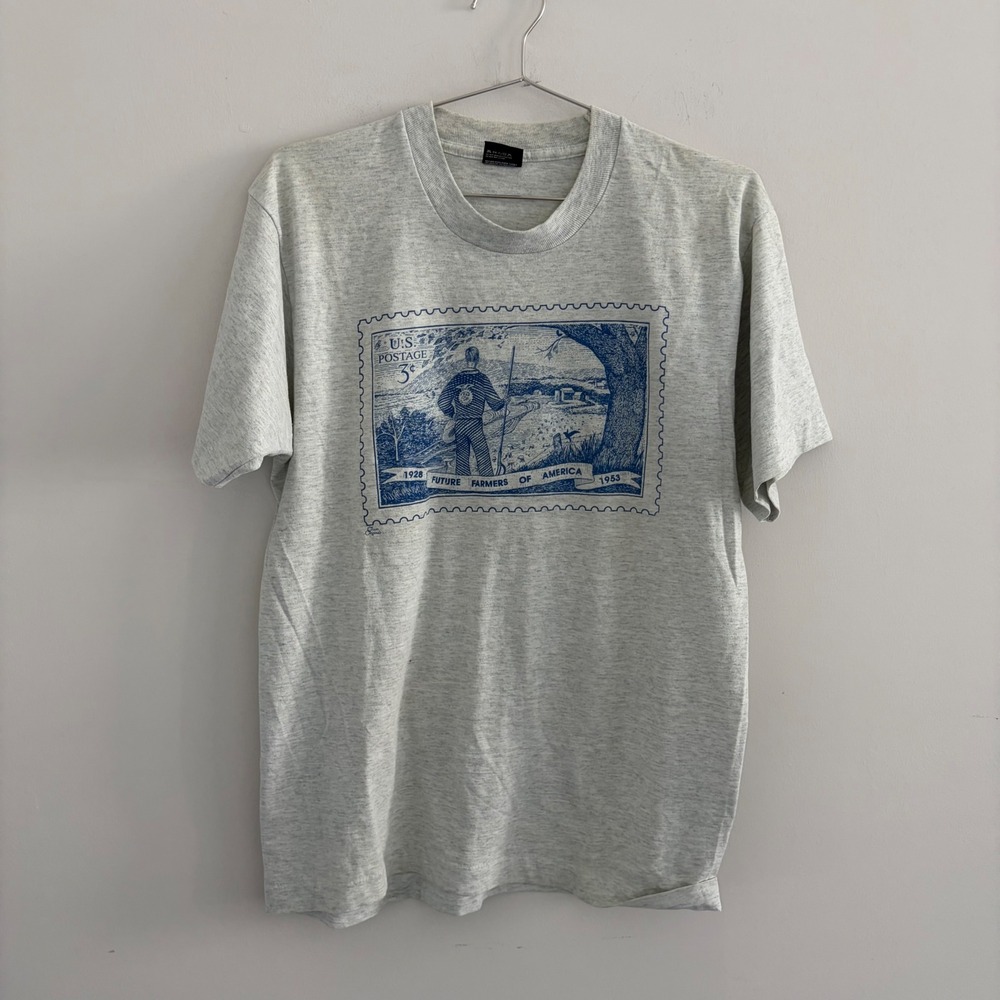Vintage Screen Stars Best Future Farmers of America FFA T-Shirt Grey Large